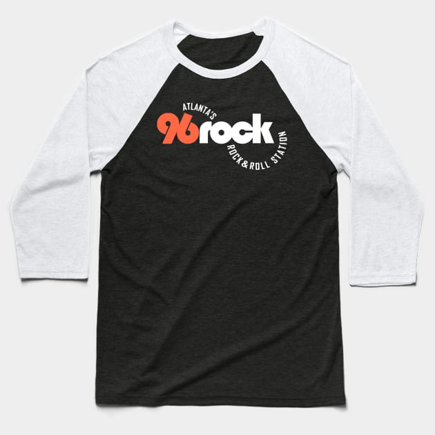 WKLS 96 Rock Atlanta Curved Text Baseball T-Shirt by RetroZest